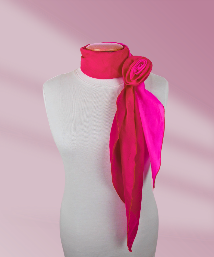 Silk Scarf With a Rose