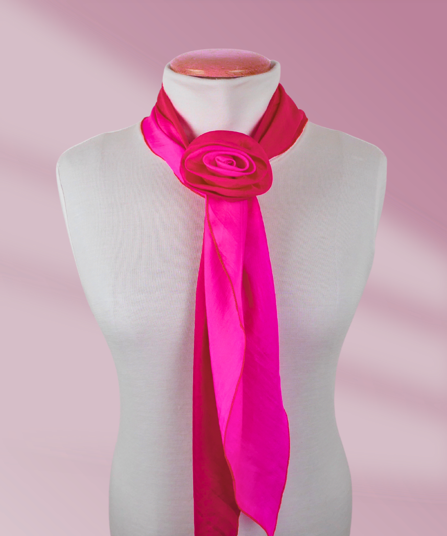 Silk Scarf With a Rose