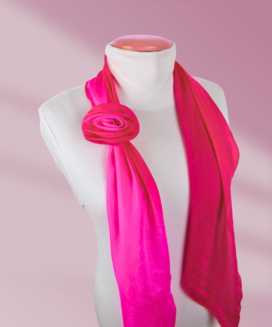 Silk Scarf With a Rose