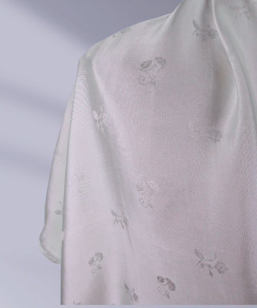 Silk Scarf White Flower